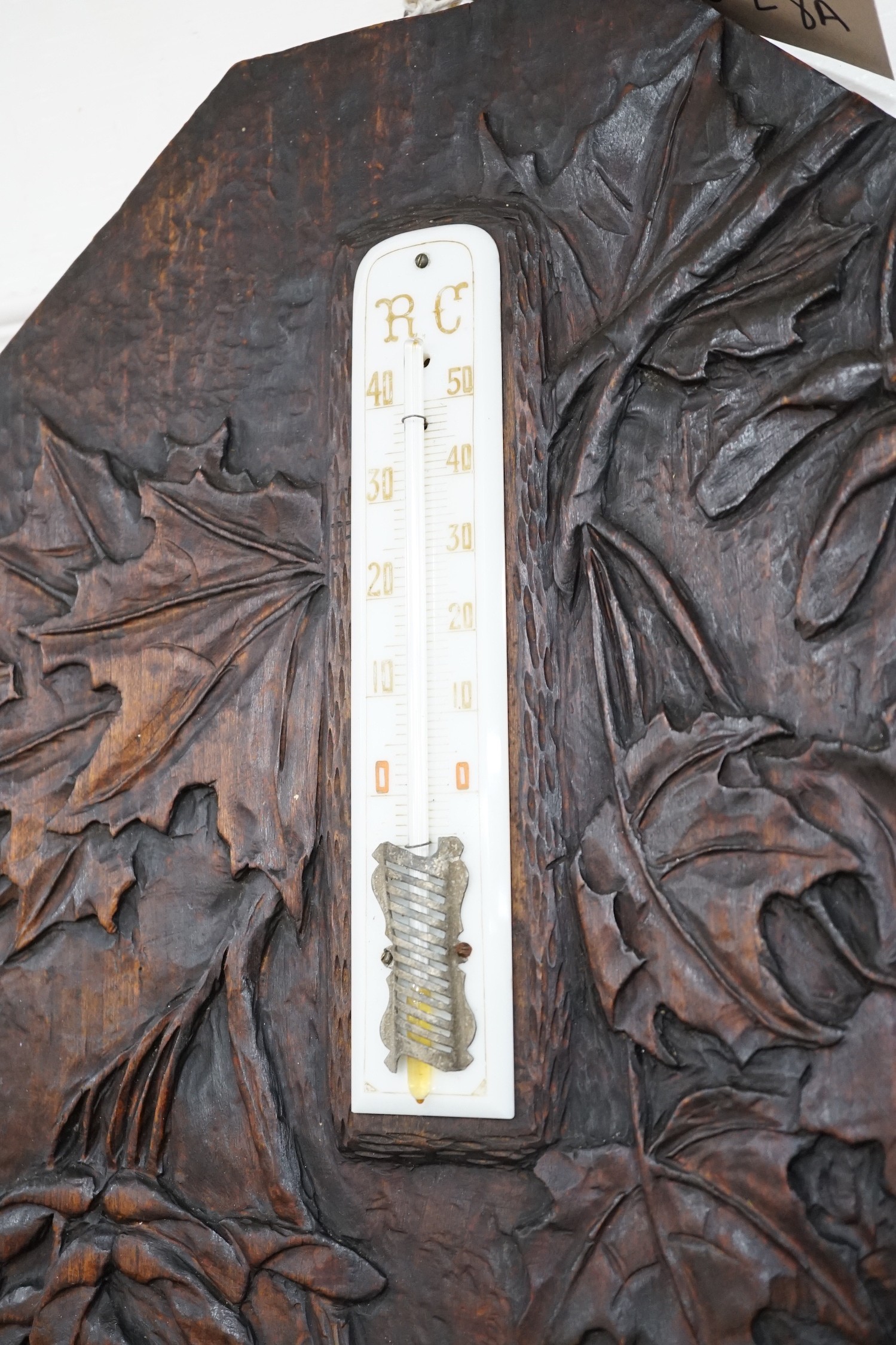 A French carved wood aneroid barometer, 60 x 36cm